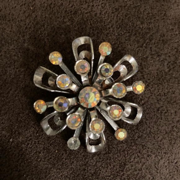 Two Brooches Starburst Rhinestone Brooch Napier Heart Shaped Brooch - Picture 1 of 5